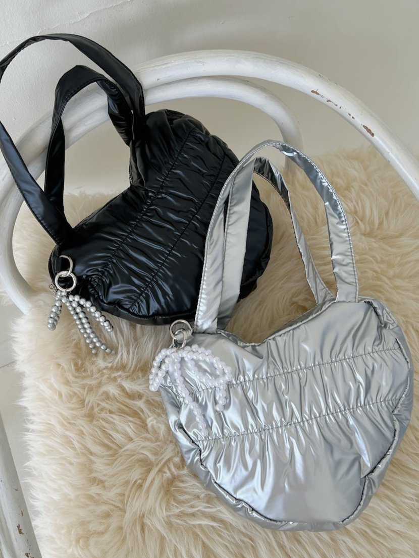 ※ラスト1点!<SL1243606> パールリボンチャームSETハートくしゅくしゅBAG