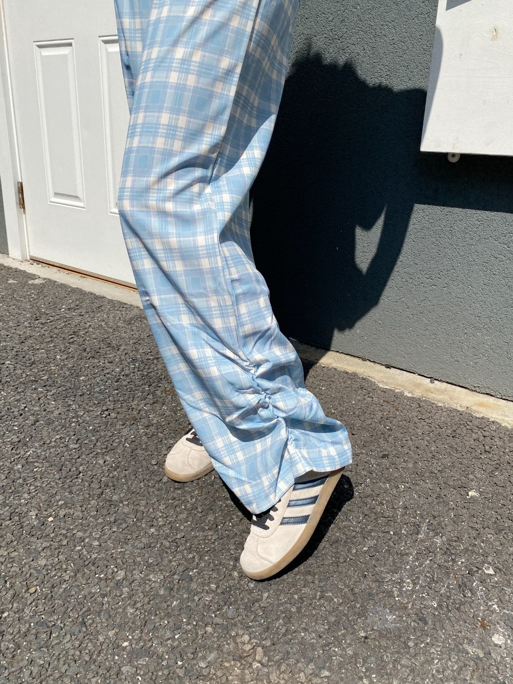 <SL2243634> レースリボン付きチェックパンツ