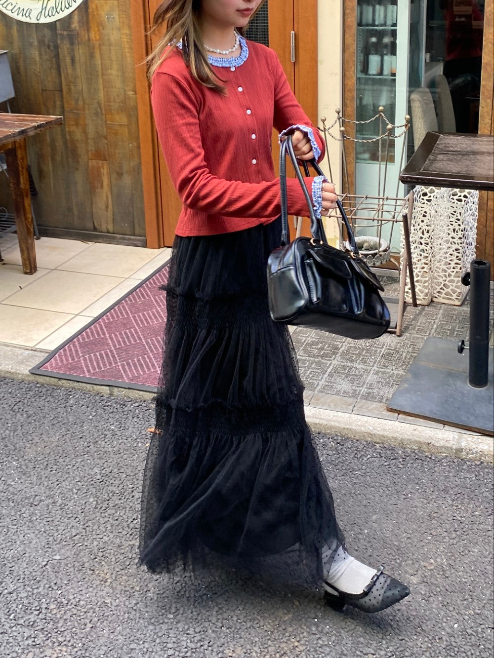 <SL2243630> ドットシフォンスカート