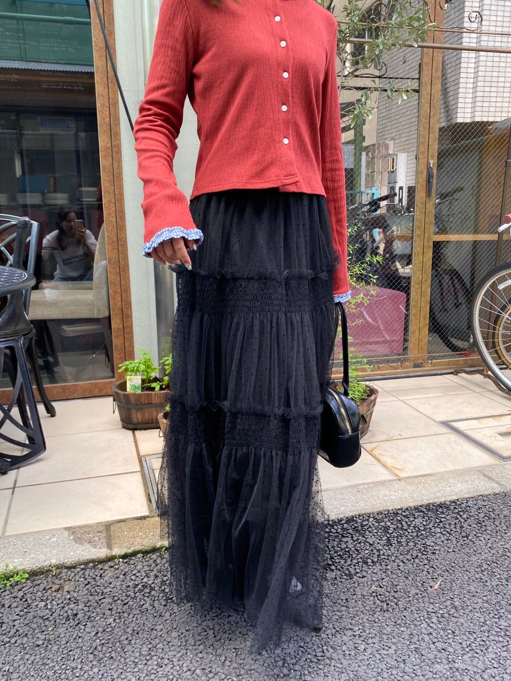 <SL2243630> ドットシフォンスカート