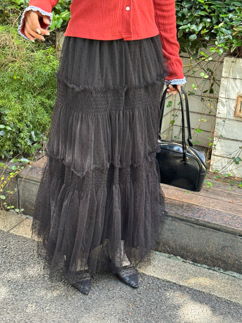 <SL2243630> ドットシフォンスカート