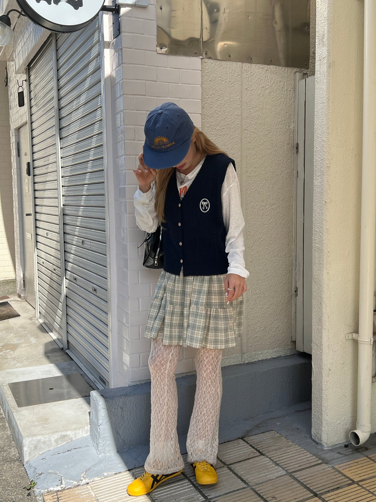 <SL2243604> チェックフリルティアードチュニック
