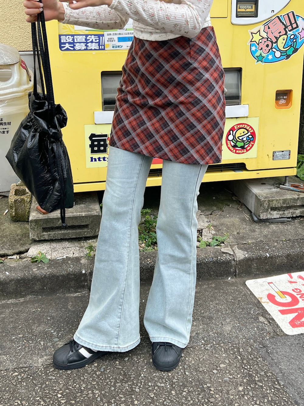 <SL2242643> バックリボンポイントフレアデニム