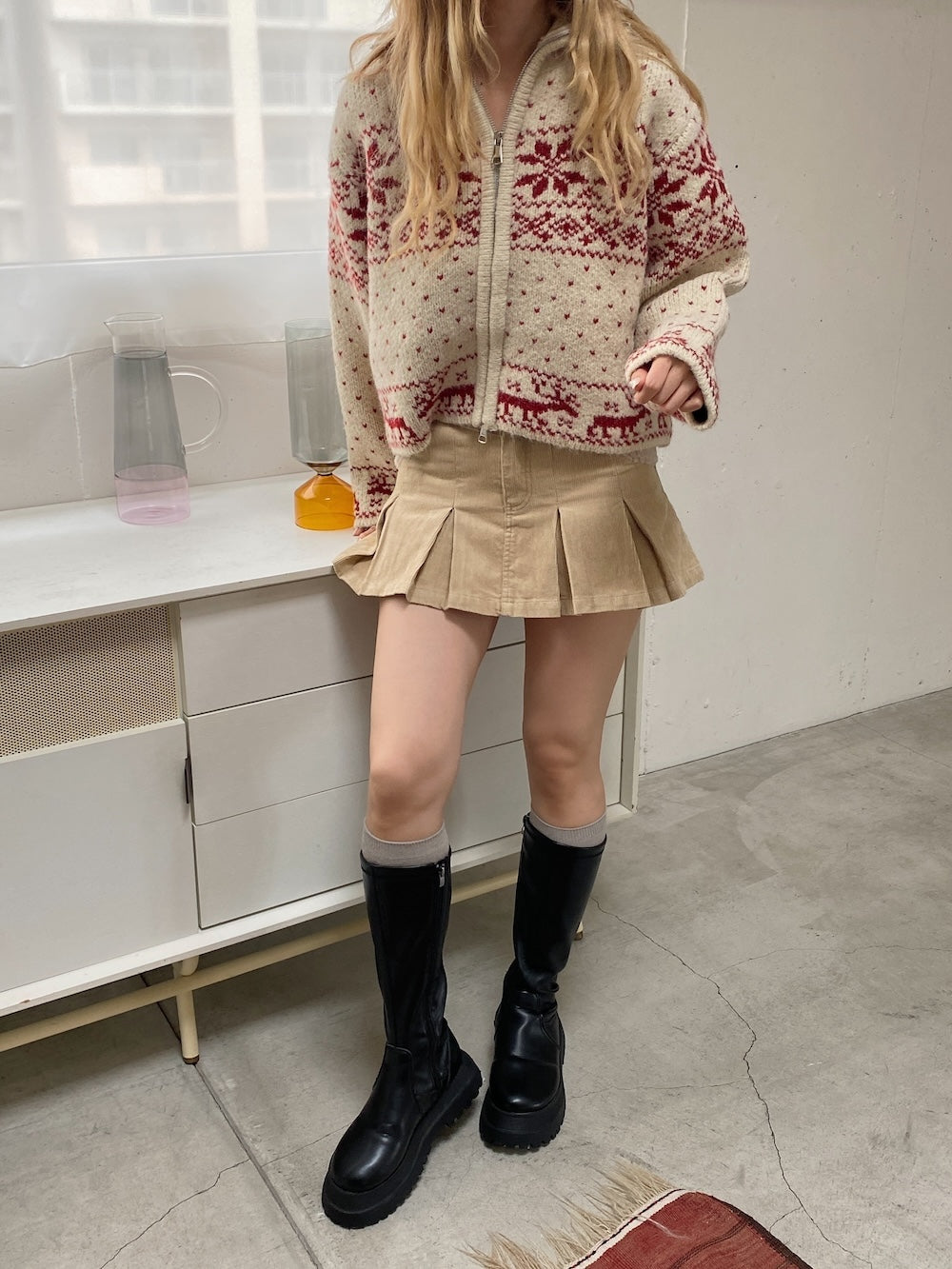 <SL2244610> ノルディックジップセーター