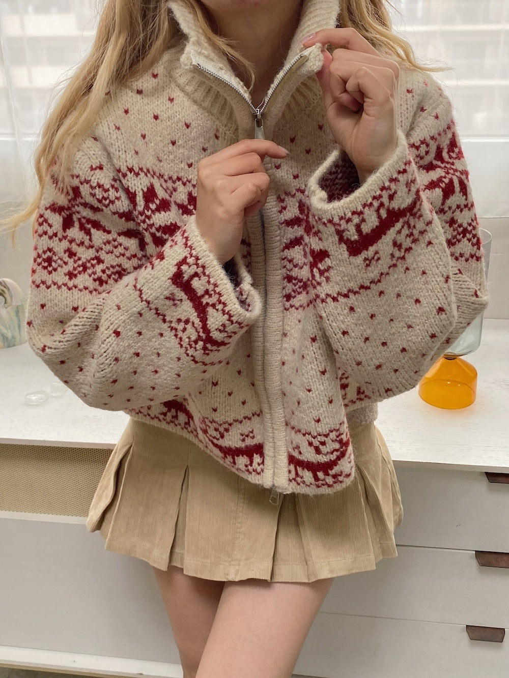 <SL2244610> ノルディックジップセーター