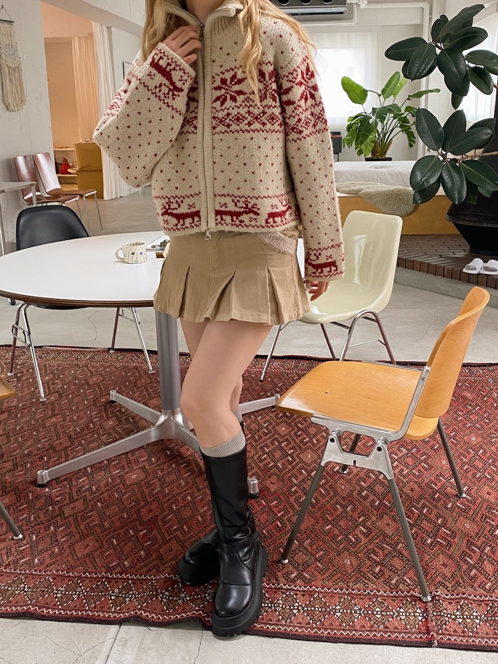 <SL2244610> ノルディックジップセーター