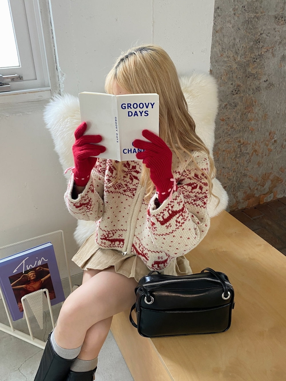 <SL2244610> ノルディックジップセーター
