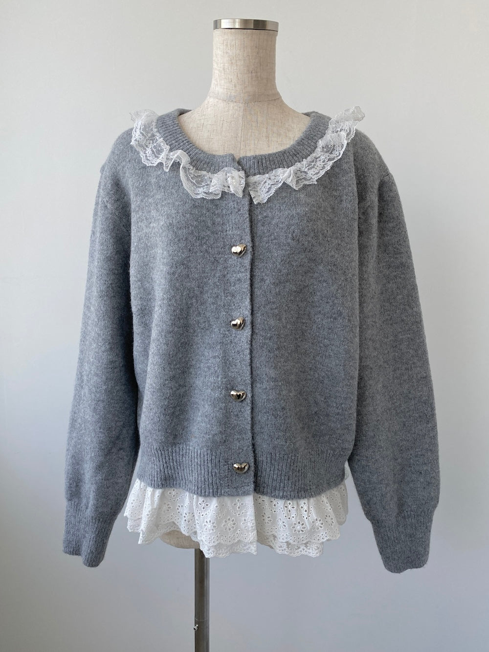 <SL2244663> sweetie lace hem cardigan