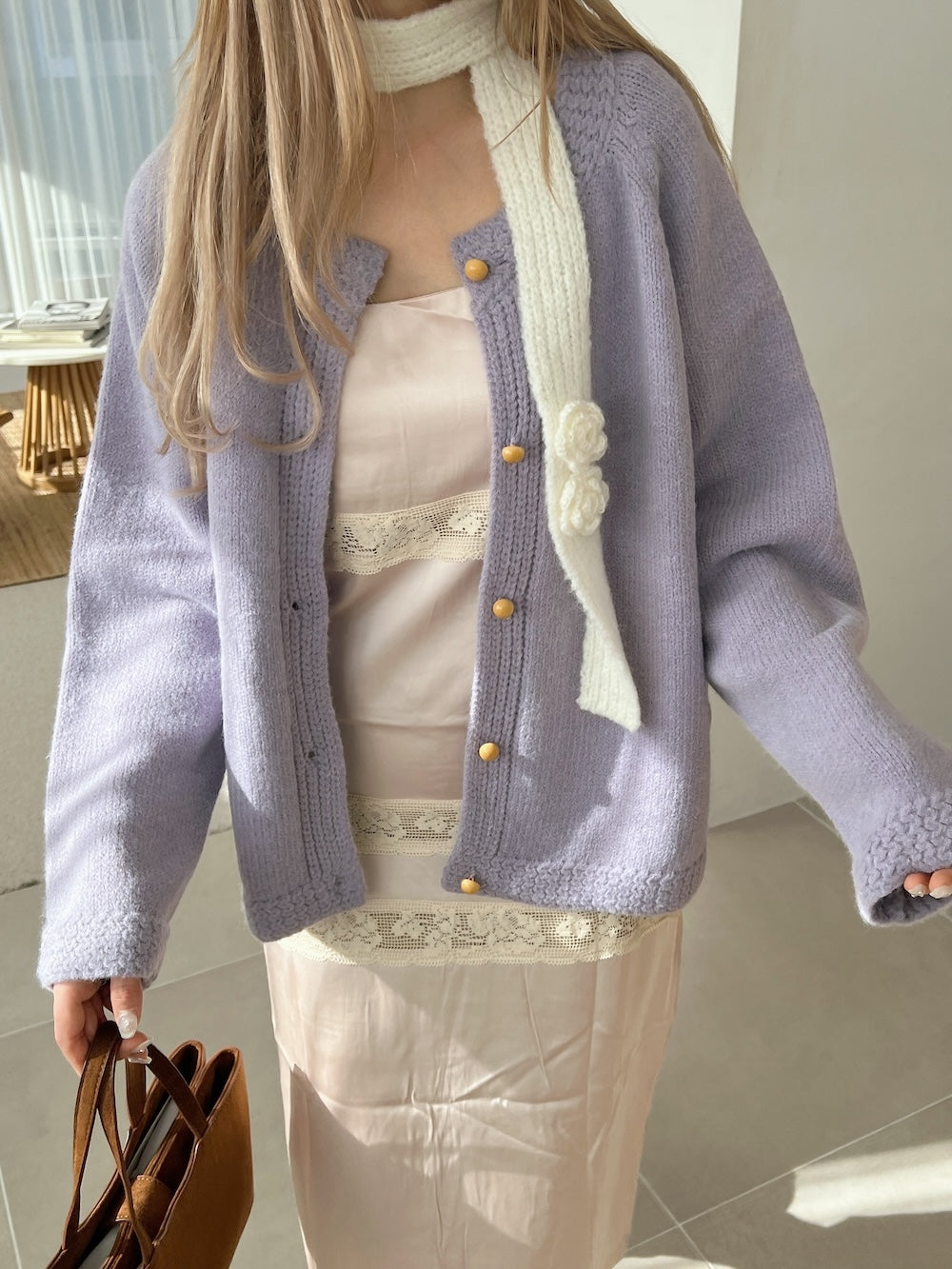 <SL2244641> ラウンドネックニットカーディガン