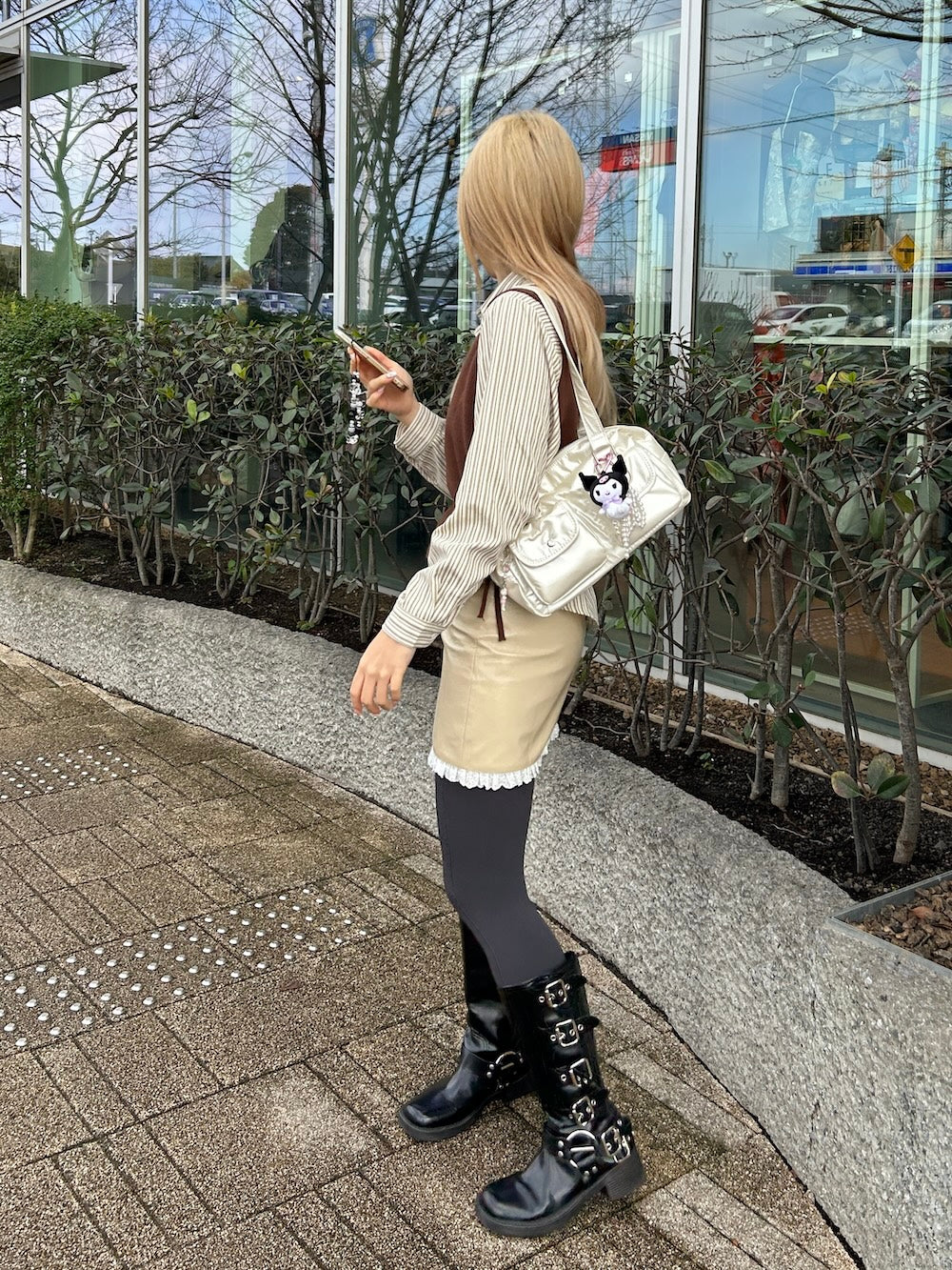 <SL2244634> ニットベスト&ストライプシャツSET