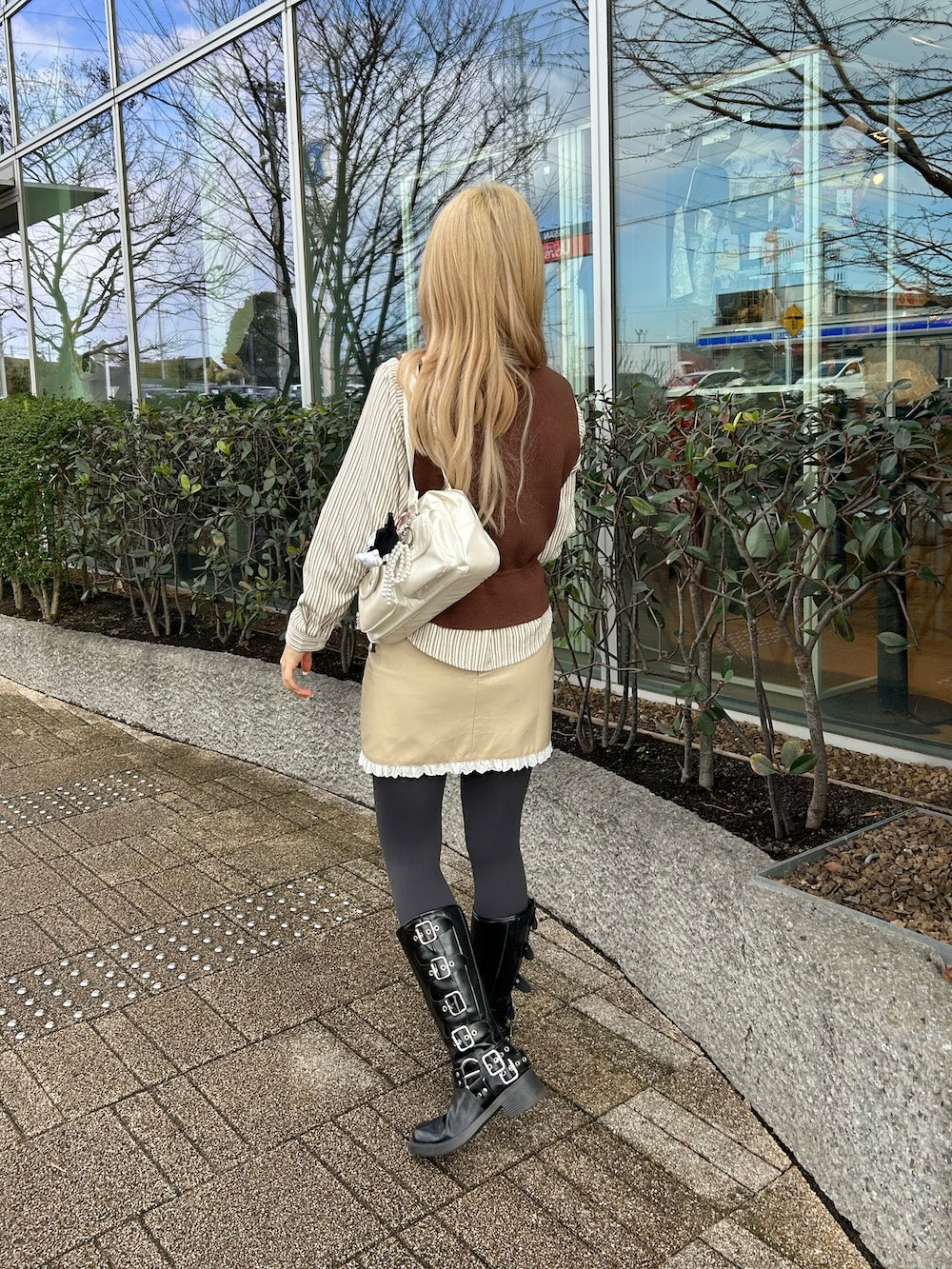 <SL2244634> ニットベスト&ストライプシャツSET
