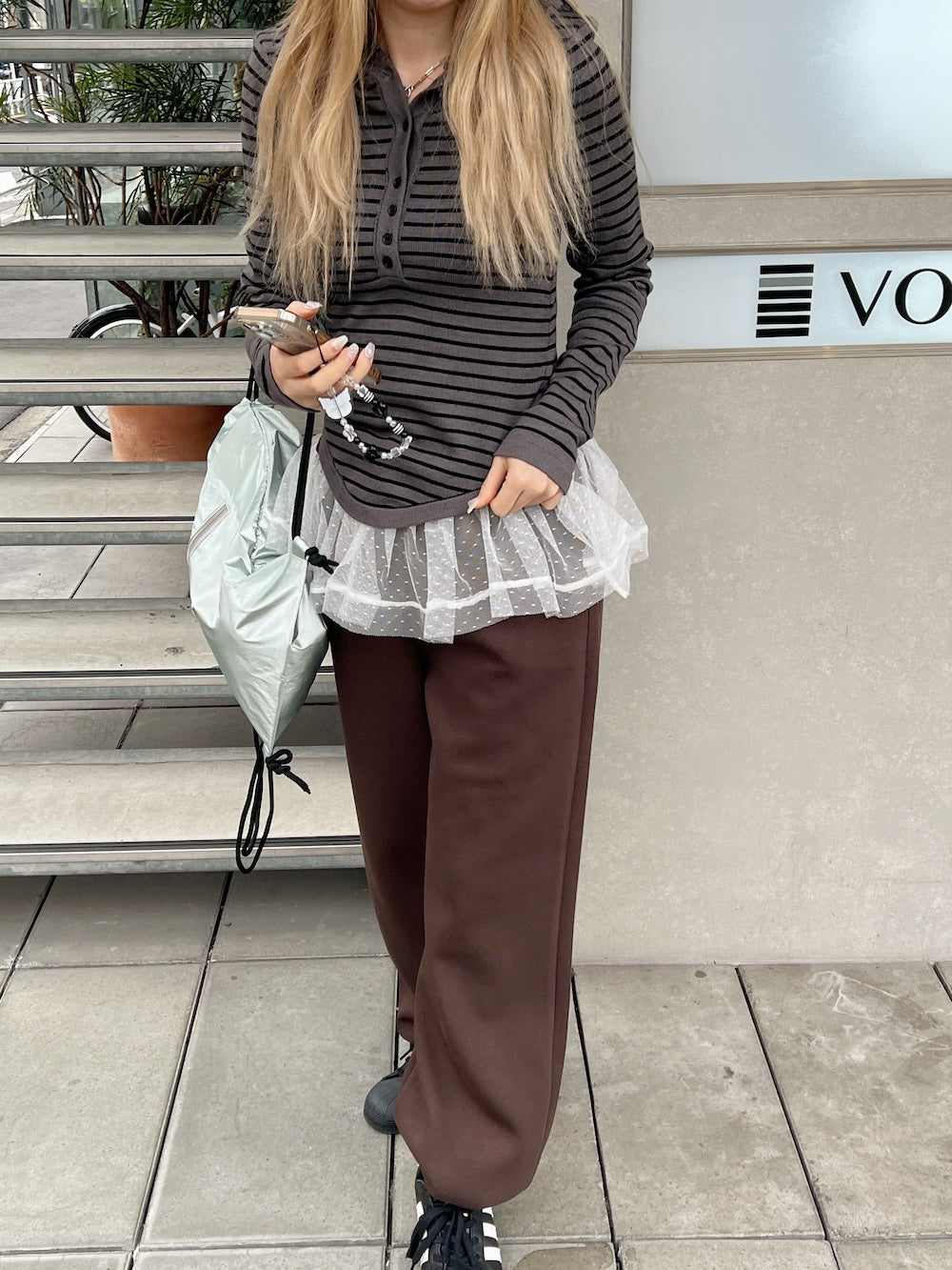 <SL2251652> レースフリルスウェットパンツ