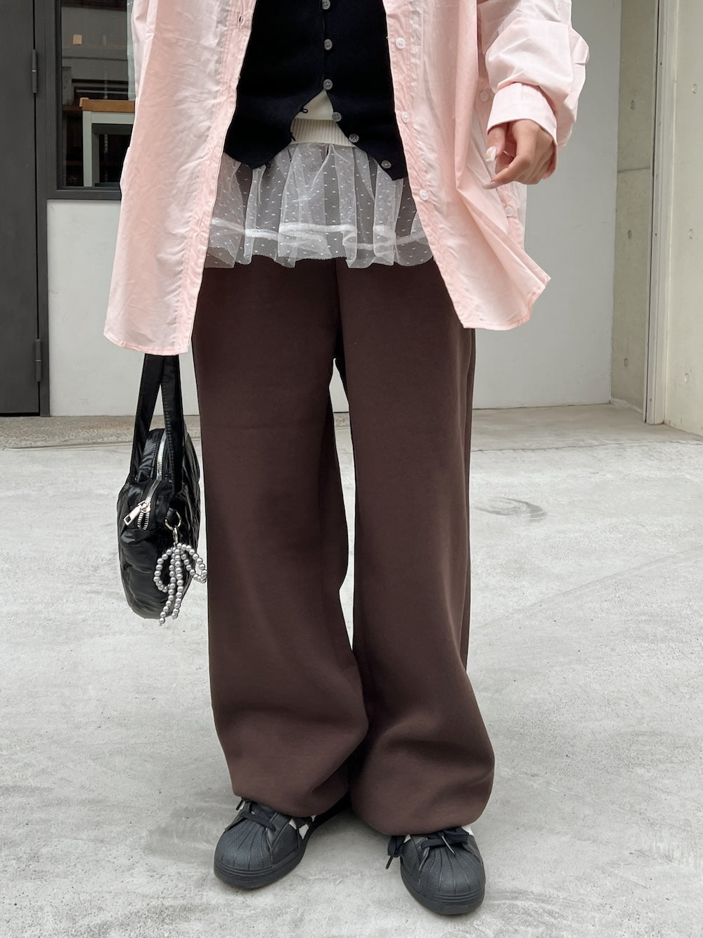 <SL2251652> レースフリルスウェットパンツ
