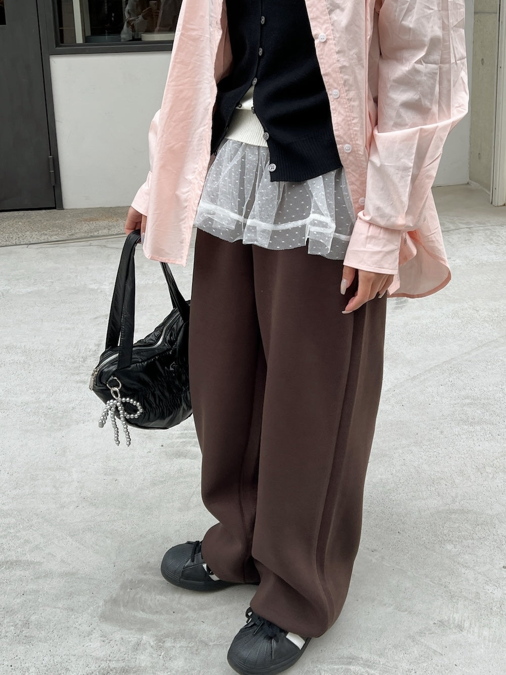 <SL2251652> レースフリルスウェットパンツ