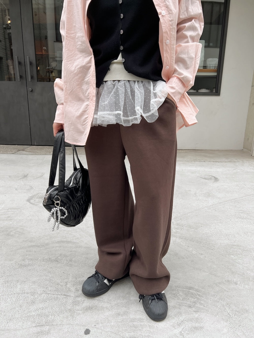 <SL2251652> レースフリルスウェットパンツ