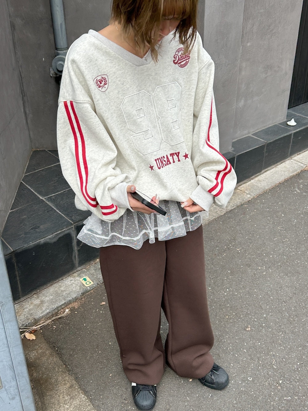 <SL2251652> レースフリルスウェットパンツ