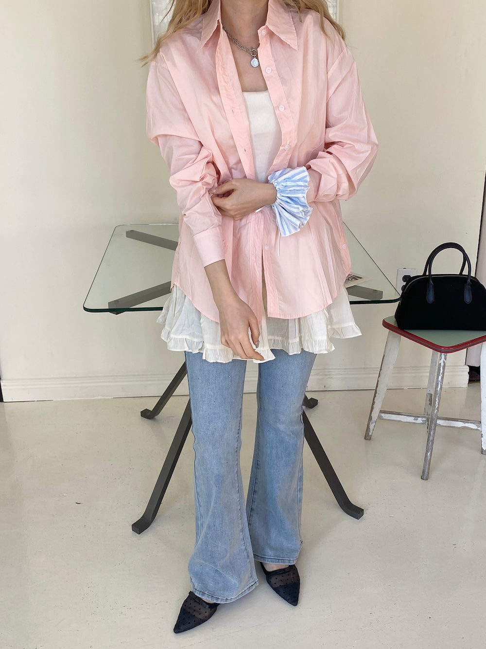 ※ラスト1点!<SL4244603> ストライプフリルBIGシュシュ