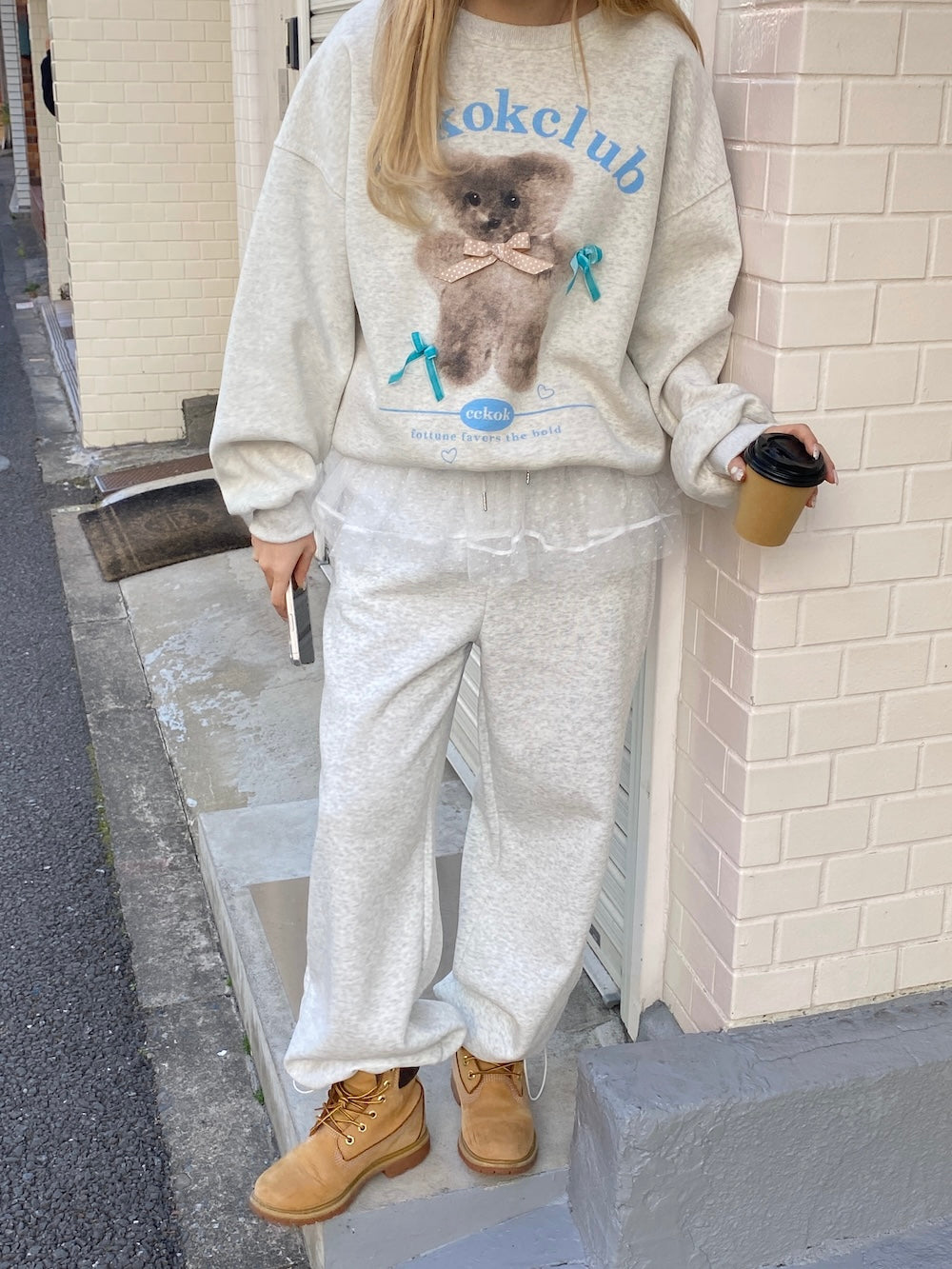 <SL2251652> レースフリルスウェットパンツ