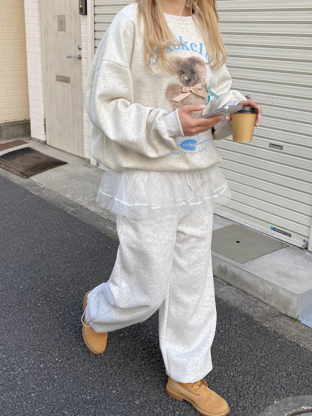 <SL2251652> レースフリルスウェットパンツ