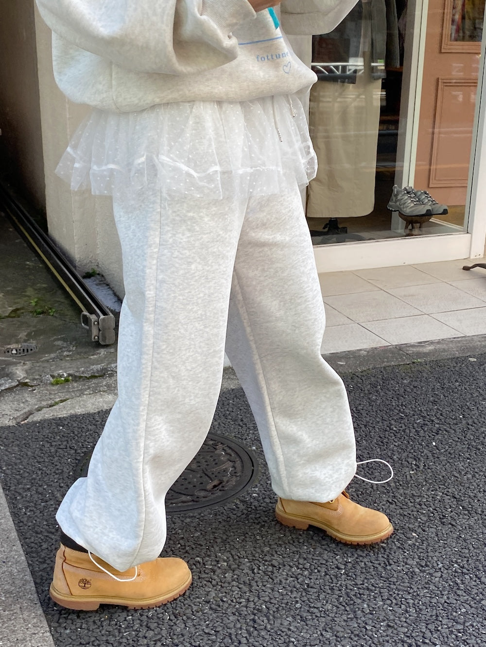 <SL2251652> レースフリルスウェットパンツ