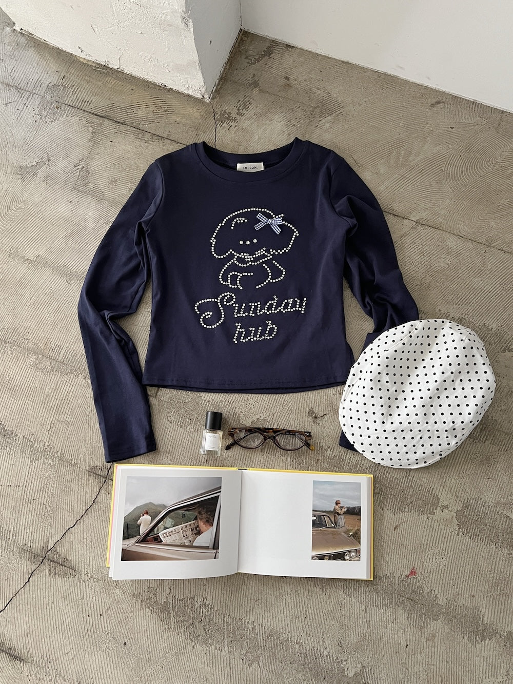 ※ラスト4点!<SL2251636> ラインストーンクロップドTシャツ