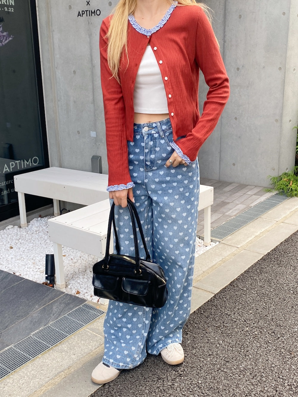 <SL2243676> check hem point cardigan