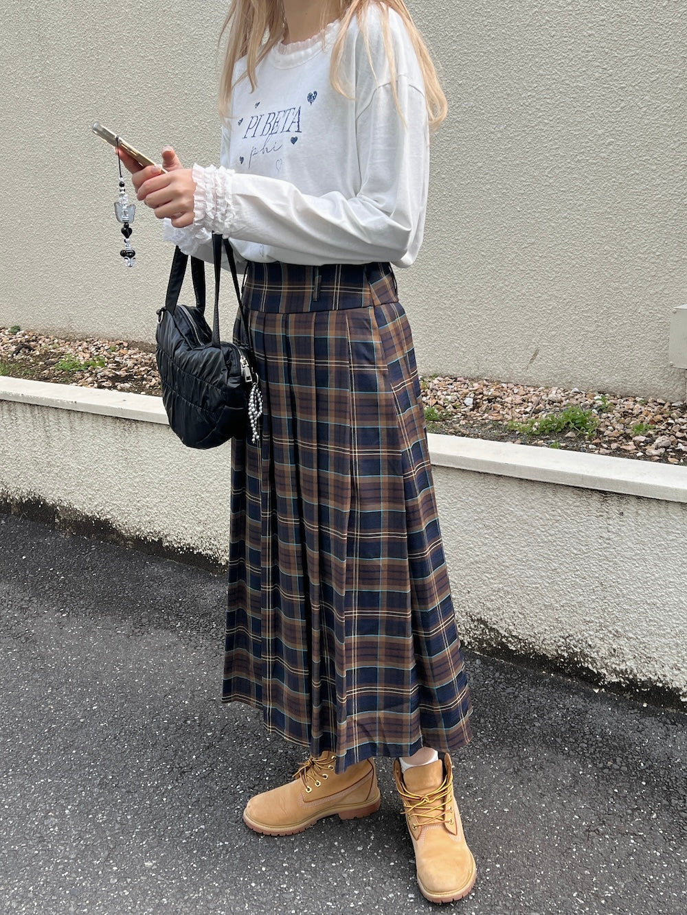 <SL2244656> ロングチェックプリーツスカート