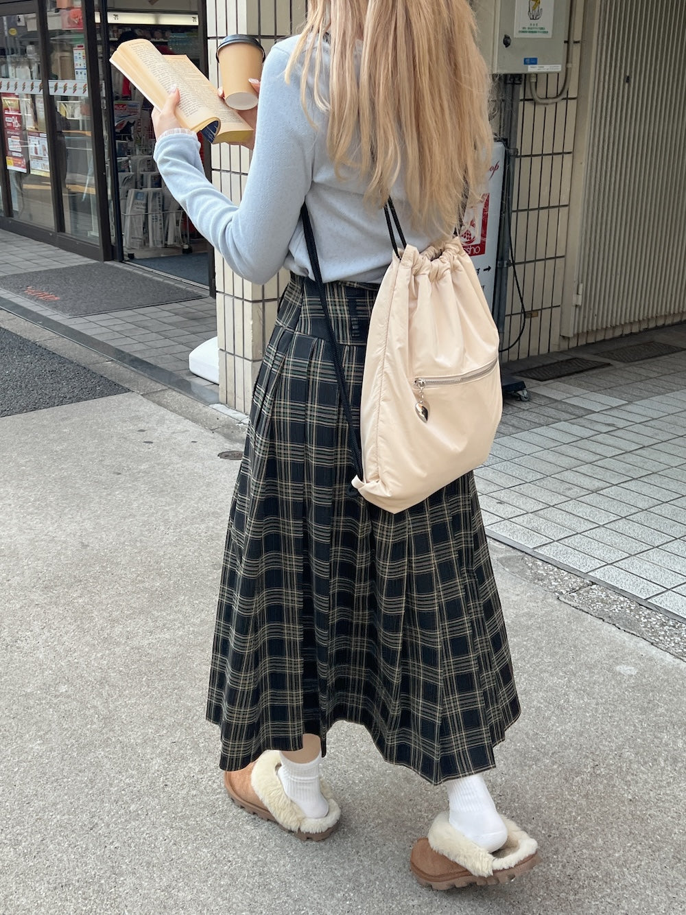 <SL2244656> ロングチェックプリーツスカート