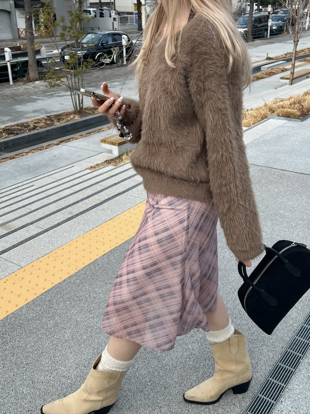<SL2244658> ストラップヴィンテージシャギーニット