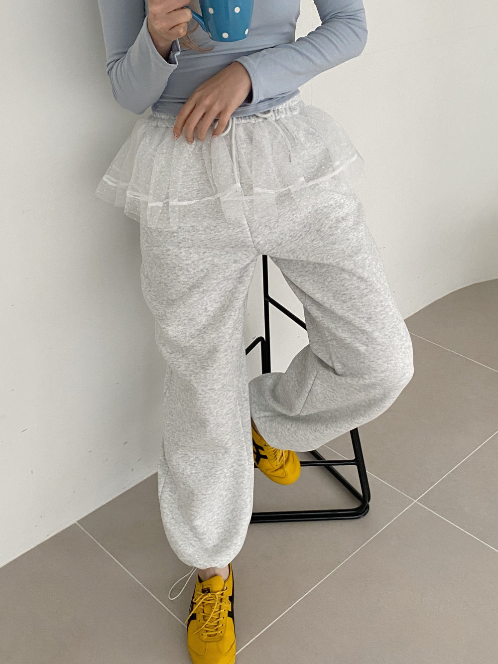 <SL2251652> レースフリルスウェットパンツ