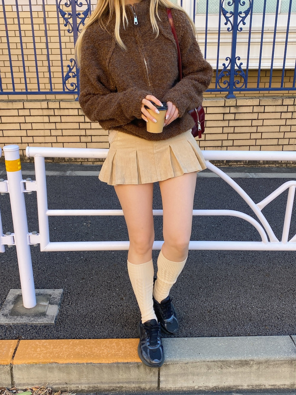 <SL2244613> ハーフジップもこもこBIGニット