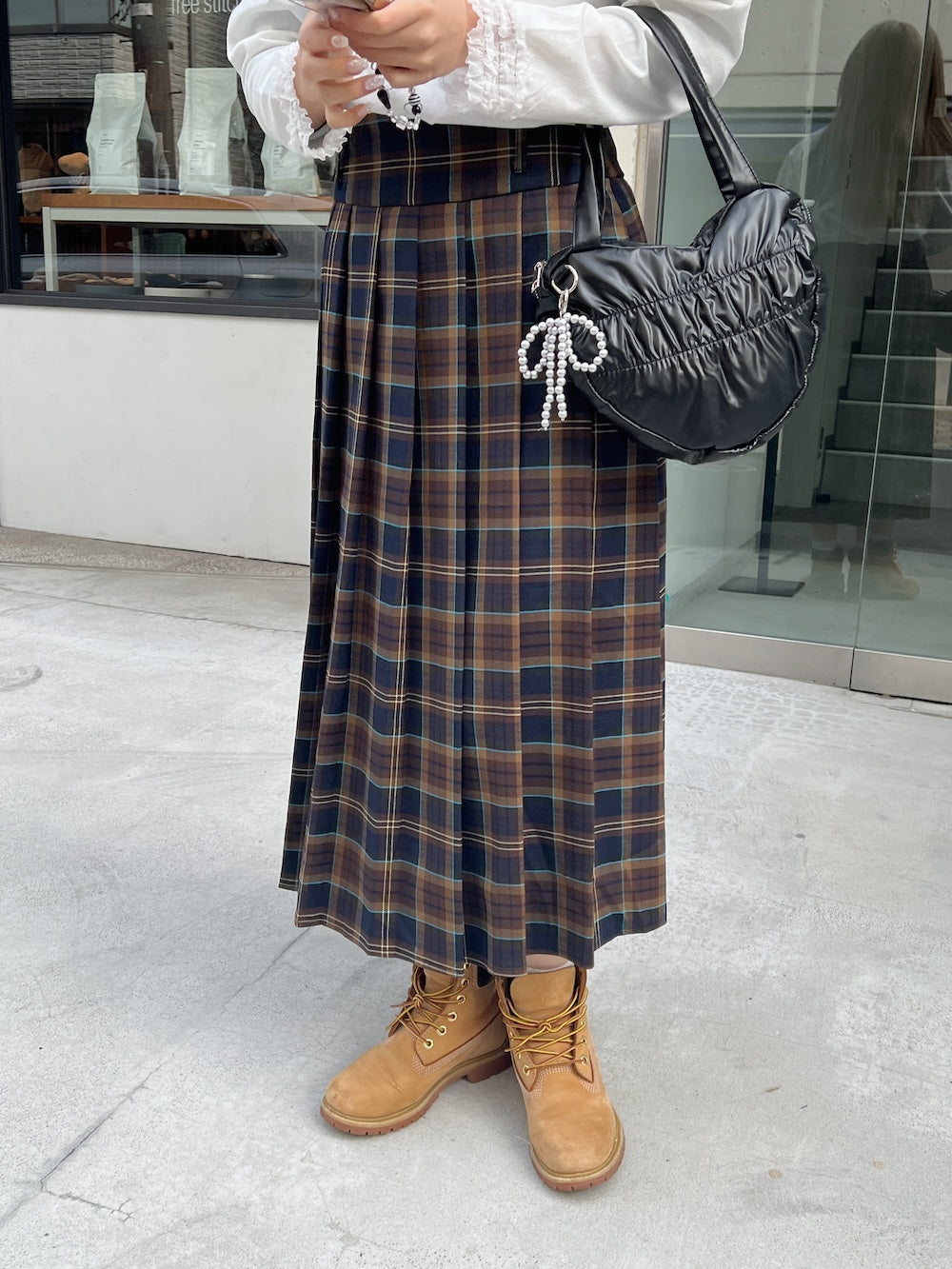 <SL2244656> ロングチェックプリーツスカート