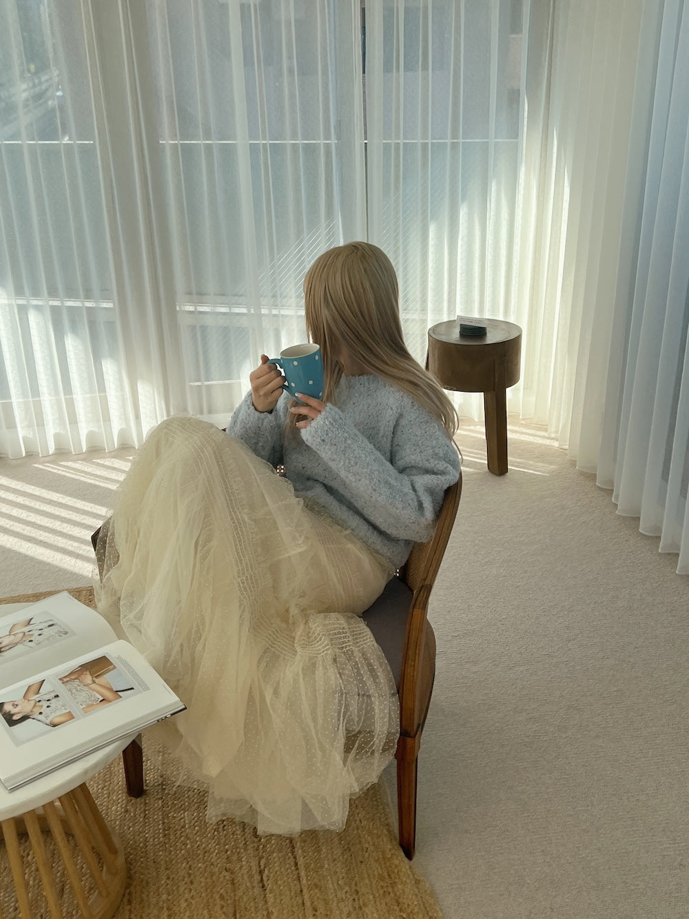 <SL2243630> ドットシフォンスカート