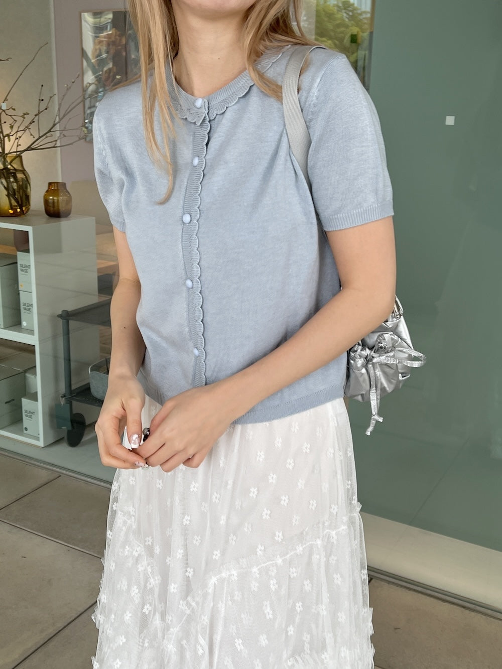 <SL2252604> フリルヘムカーディガン