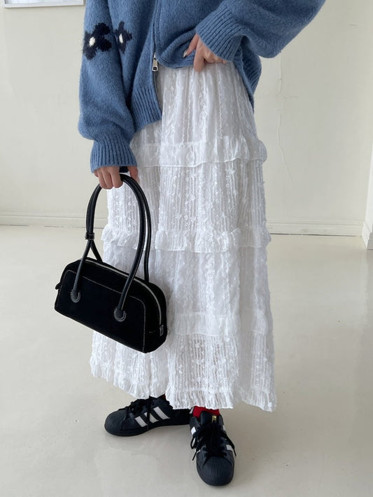 <SL2243632> shining lace tiered skirt