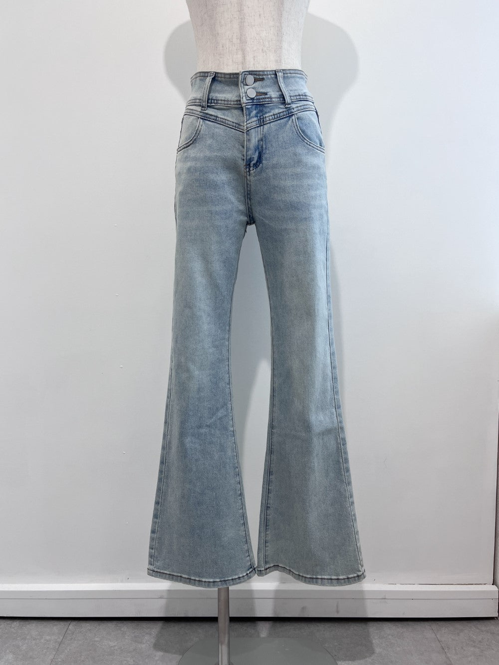 <SL2242643> バックリボンポイントフレアデニム