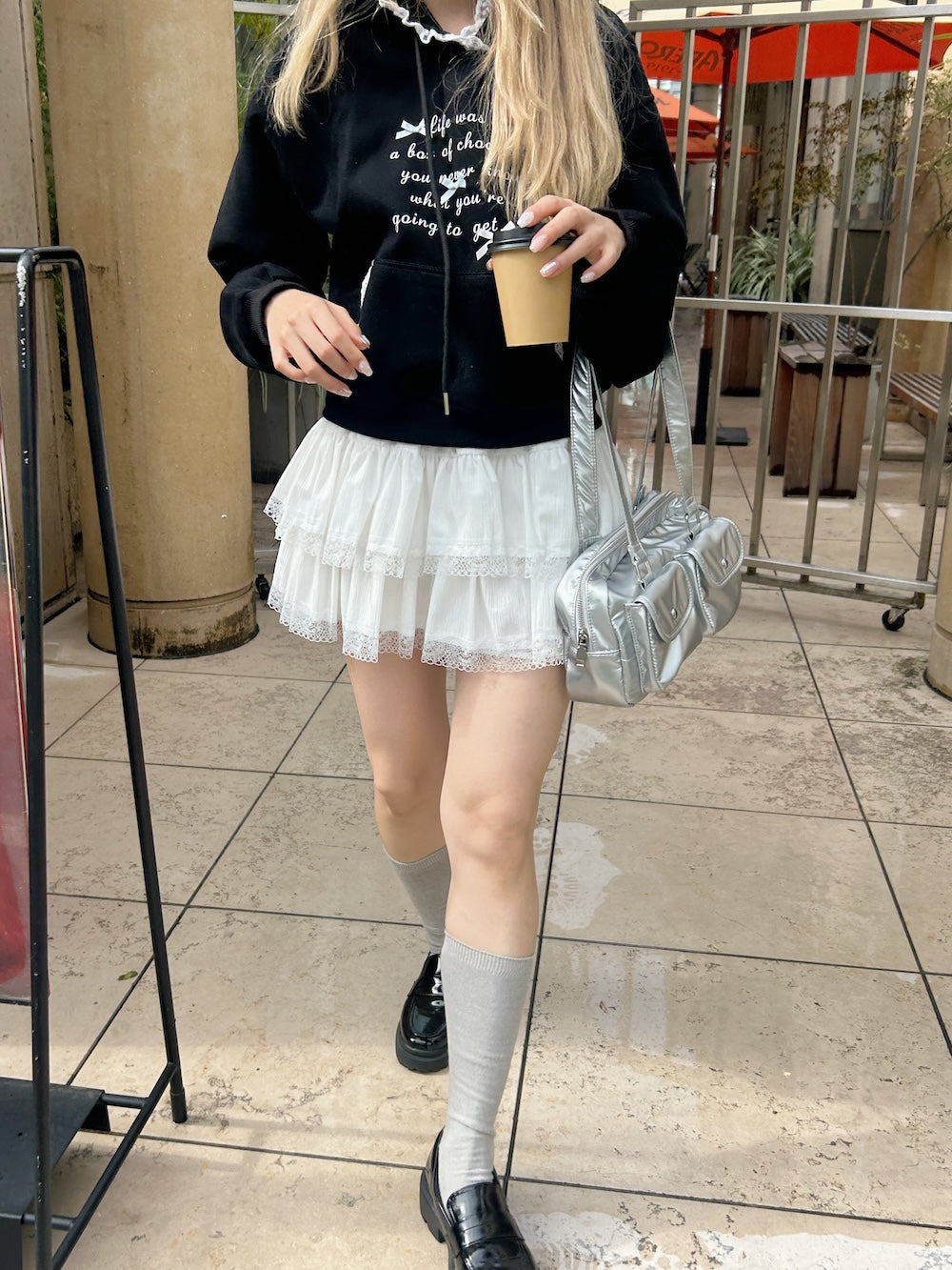 <SL2244669> 裏起毛リボンポイントフーディー