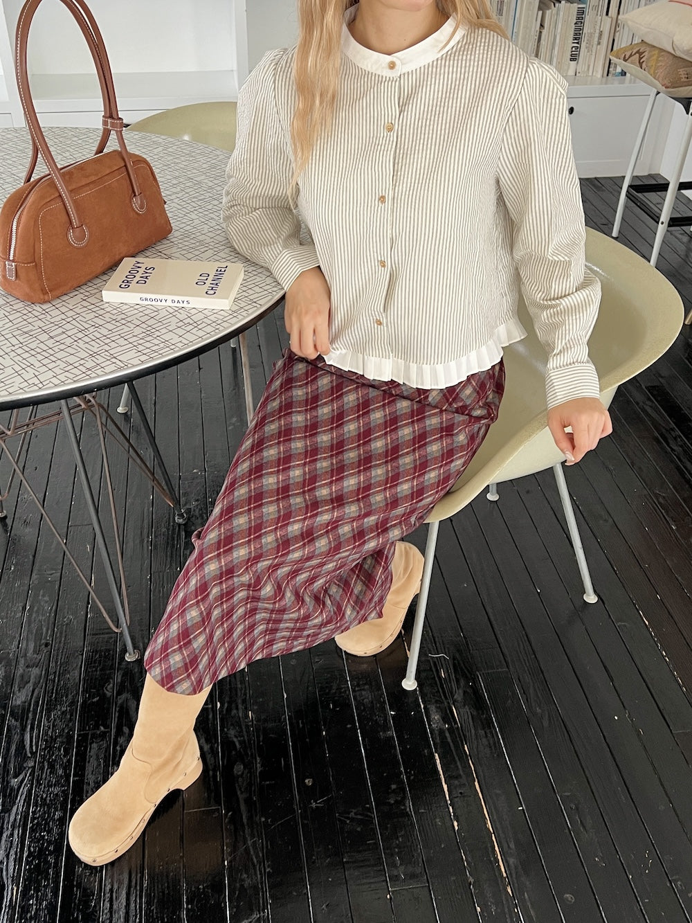 <SL2243627> ペンシルチェックスカート