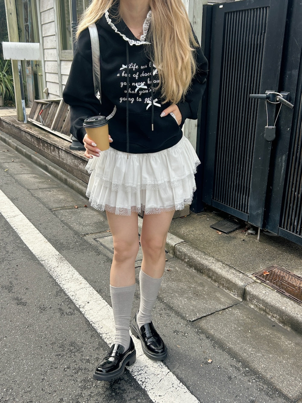 <SL2244669> 裏起毛リボンポイントフーディー