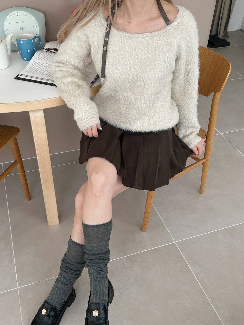 <SL2244658> ストラップヴィンテージシャギーニット