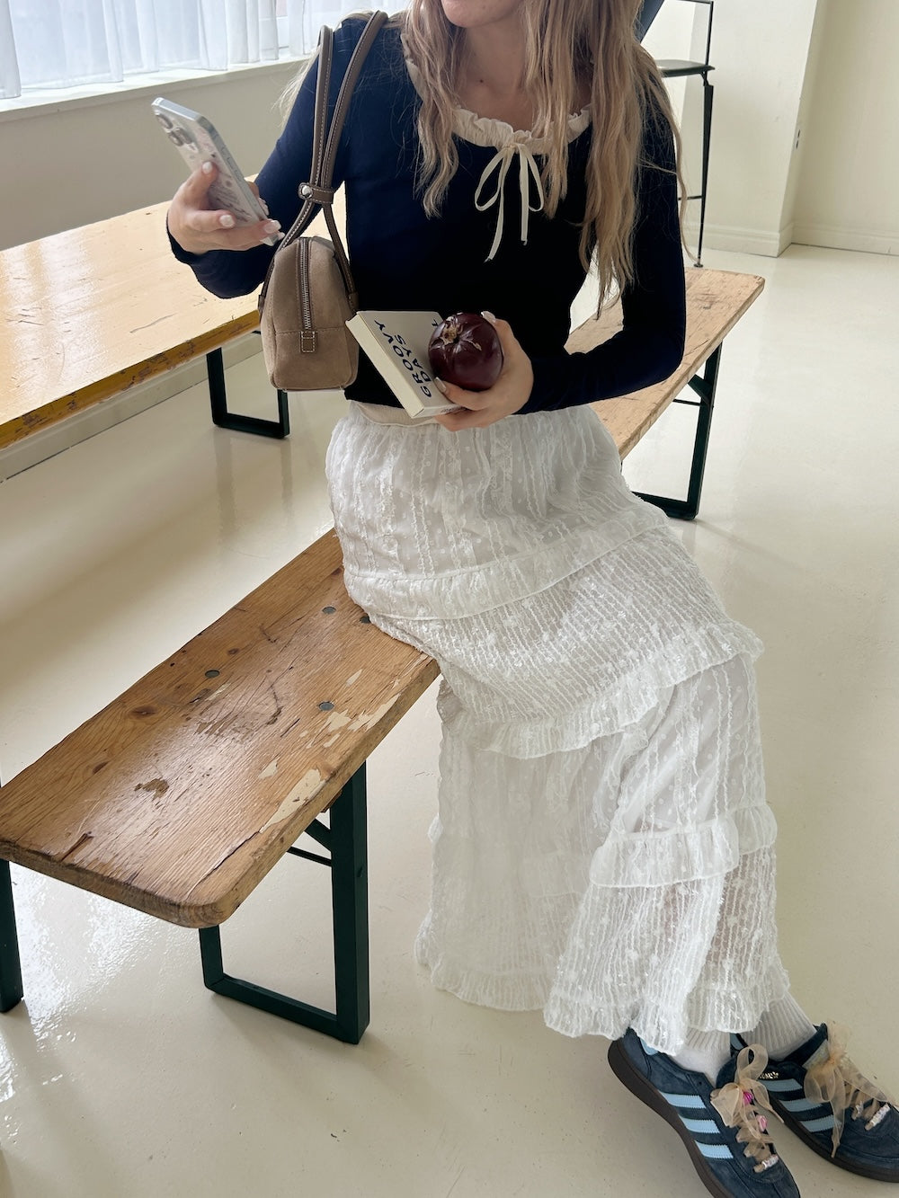 <SL2243632> shining lace tiered skirt