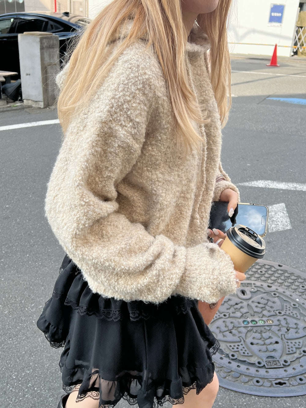 <SL2244643> フーディーモヘアニット