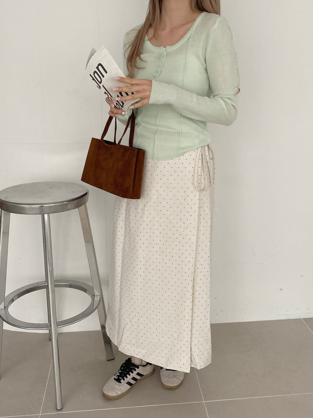 <SL2251649> シンプルヘンリーネックトップス