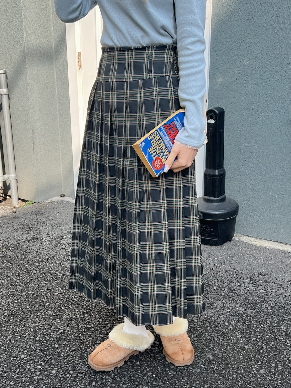 <SL2244656> ロングチェックプリーツスカート