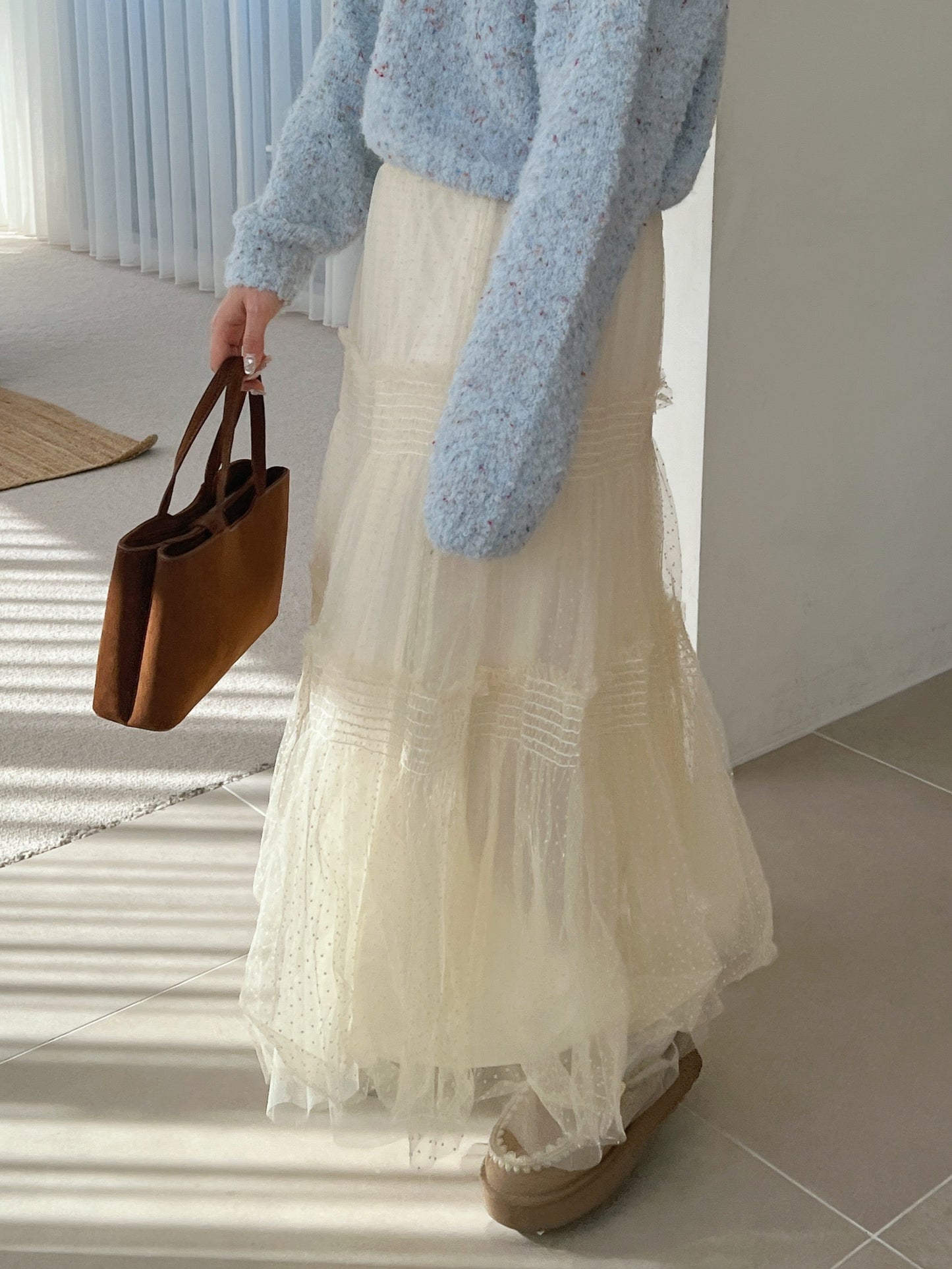 <SL2243630> ドットシフォンスカート