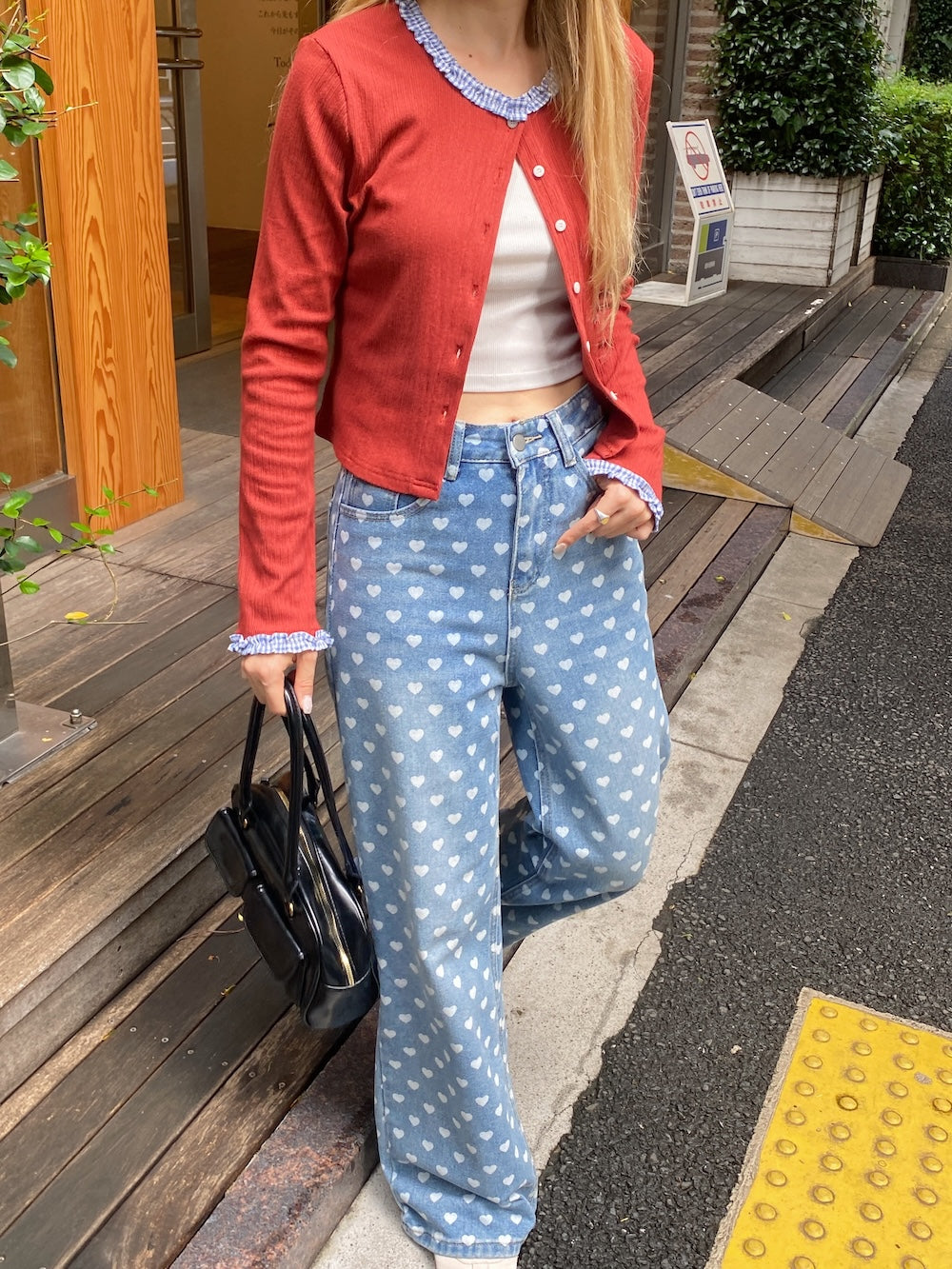 <SL2243676> check hem point cardigan