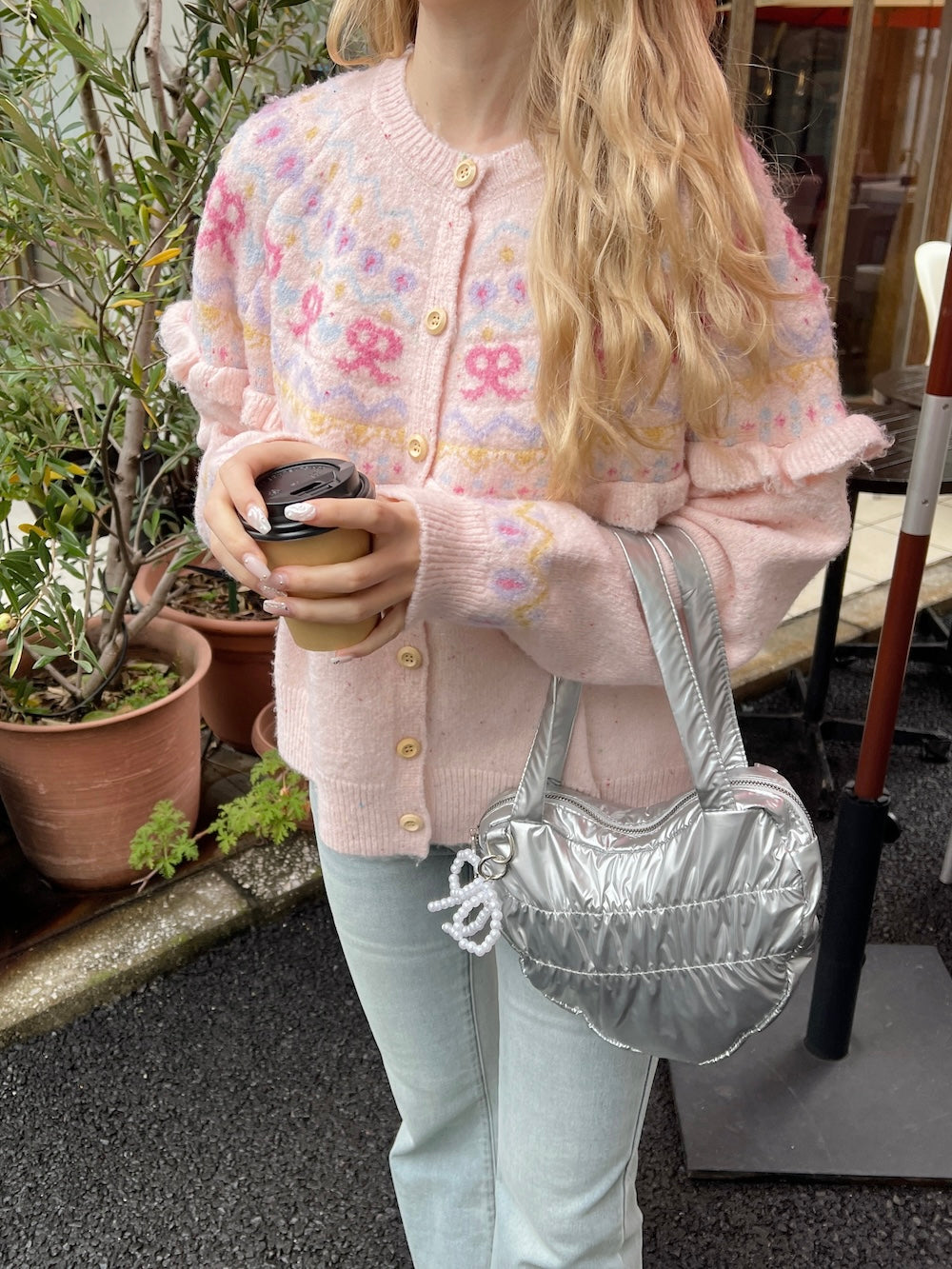 ※ラスト1点!<SL1243606> パールリボンチャームSETハートくしゅくしゅBAG