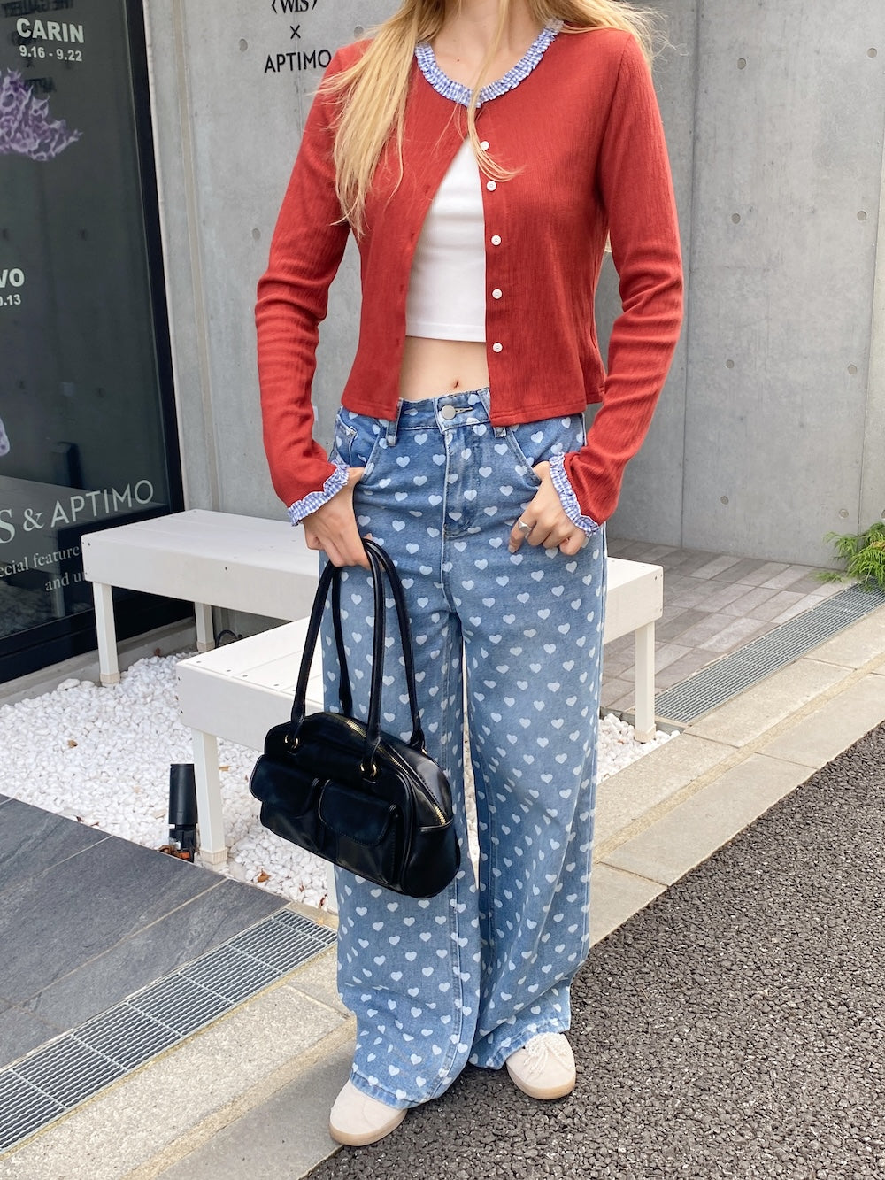 <SL2243676> check hem point cardigan