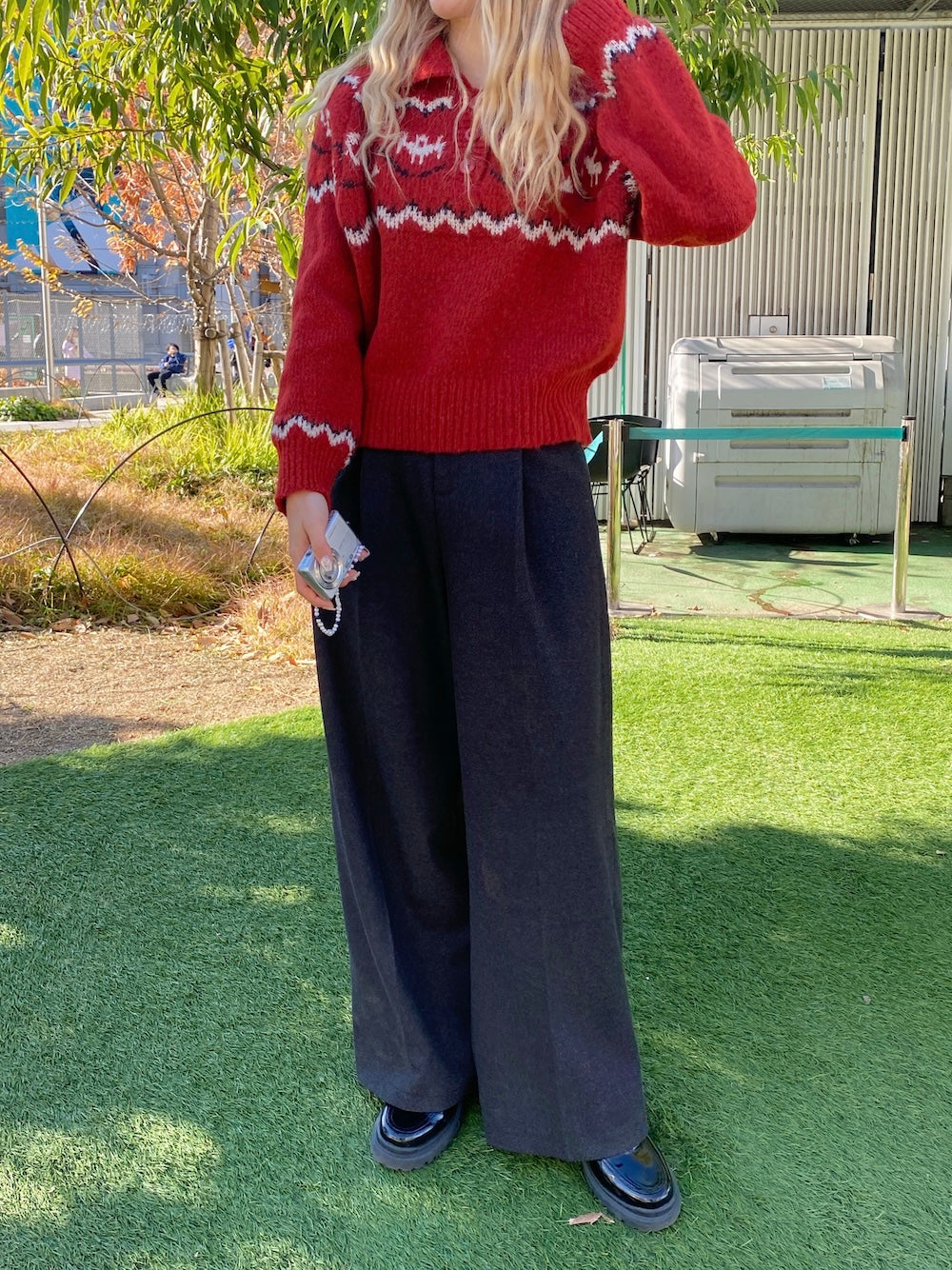 <SL2244630> ベルト付きシンプルスラックス