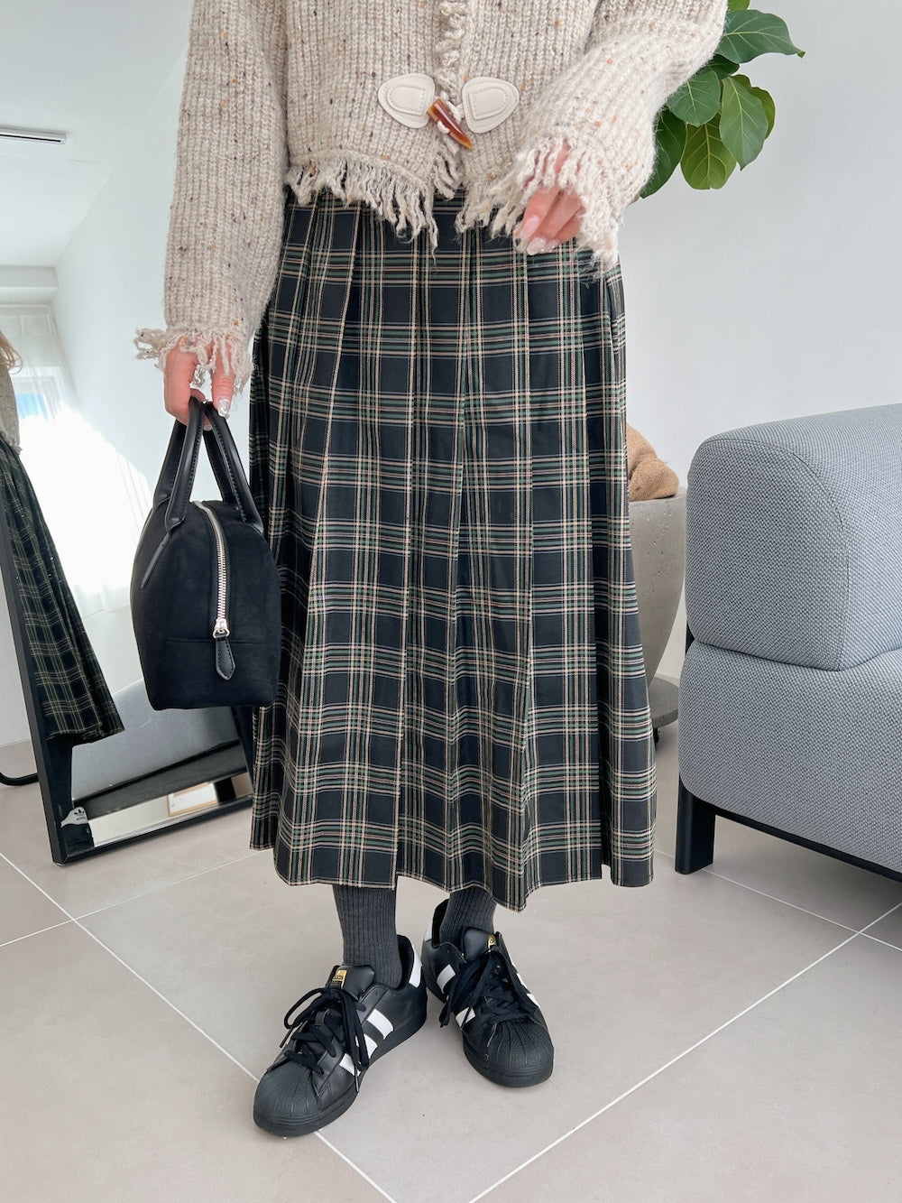 <SL2244656> ロングチェックプリーツスカート
